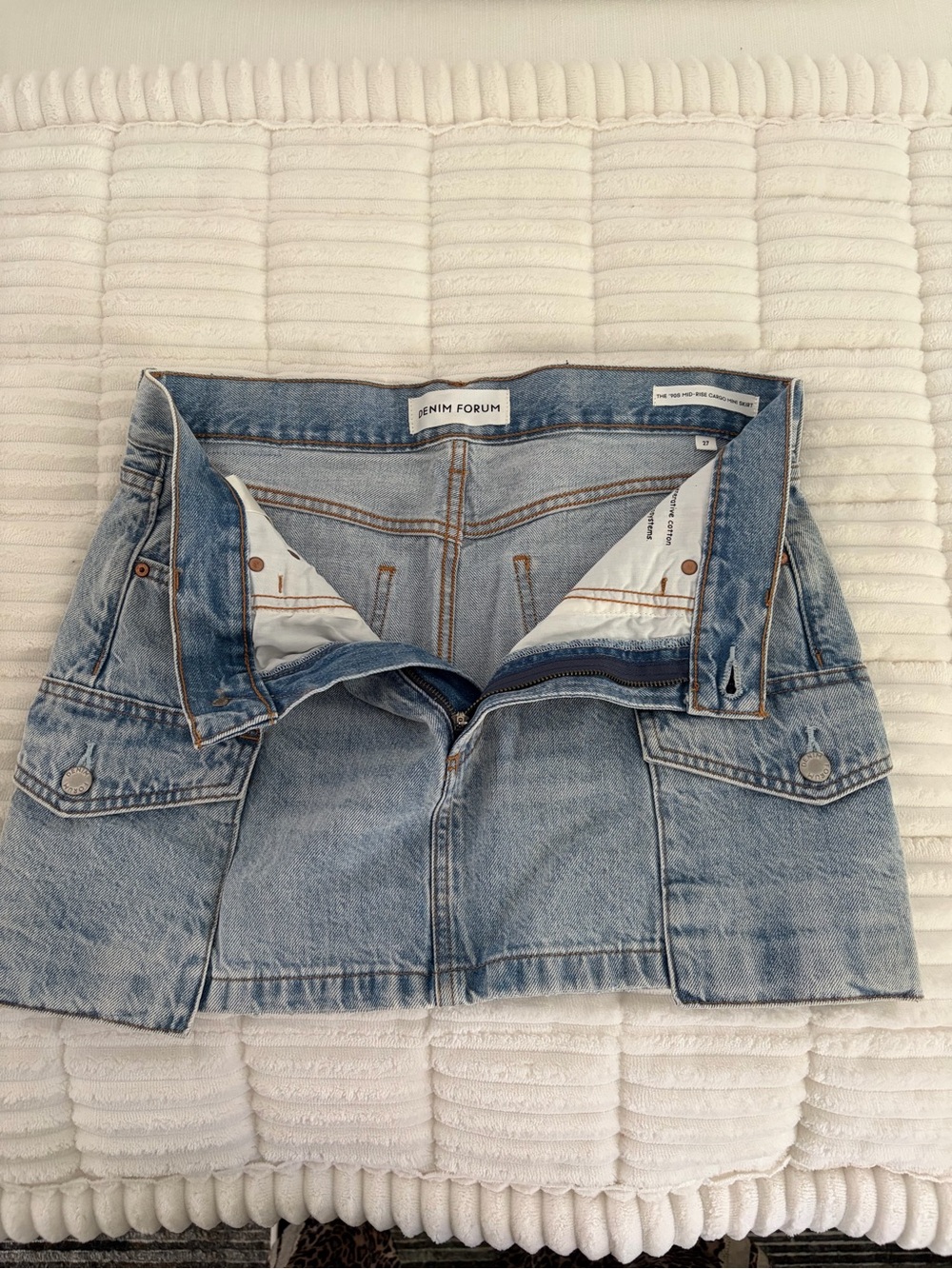 Denim Forum Light Blue Mini Denim Skirt